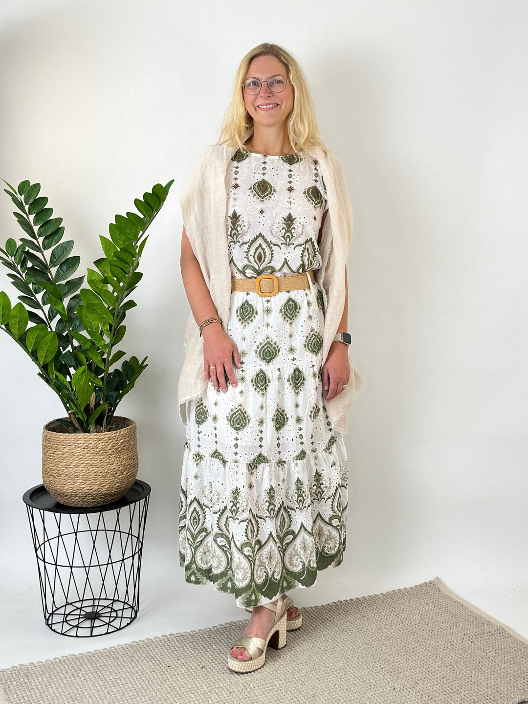 Fransenschal mit Leinen von Bella Vita - Mode &amp; Lifestyle