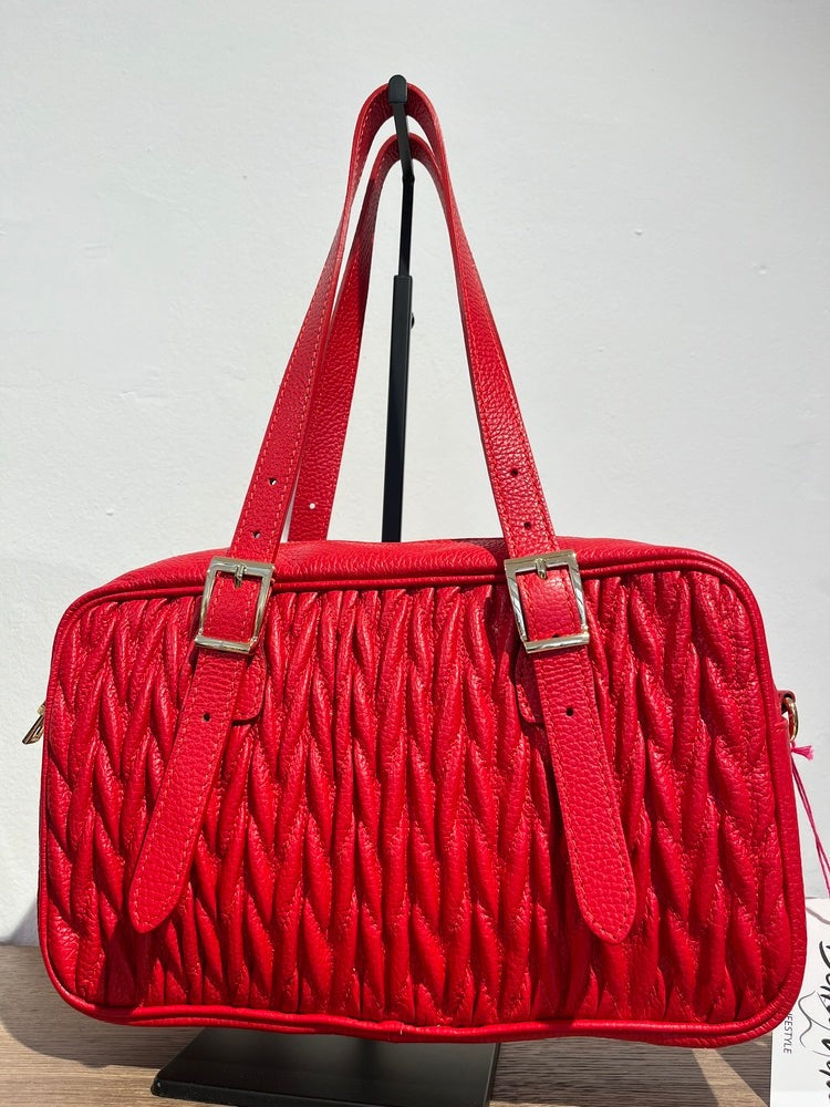 Handtasche aus Echtleder mit gesteppter Struktur von Bella Vita - Mode & Lifestyle