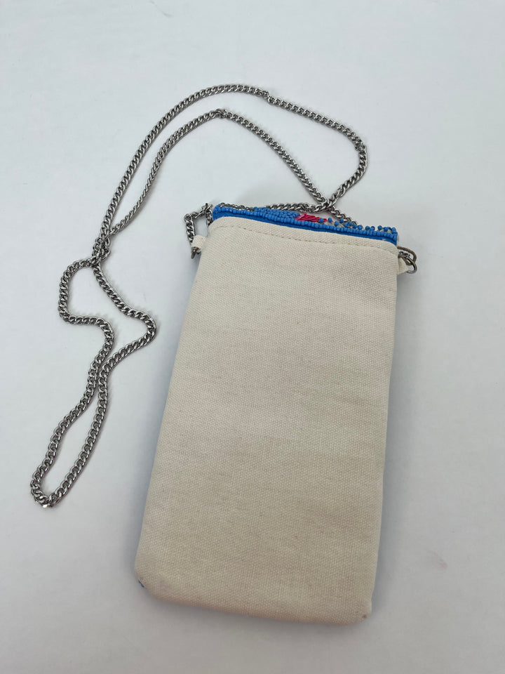 Handytasche mit Perlen und Pailletten, blau-pink von Bella Vita - Mode &amp; Lifestyle