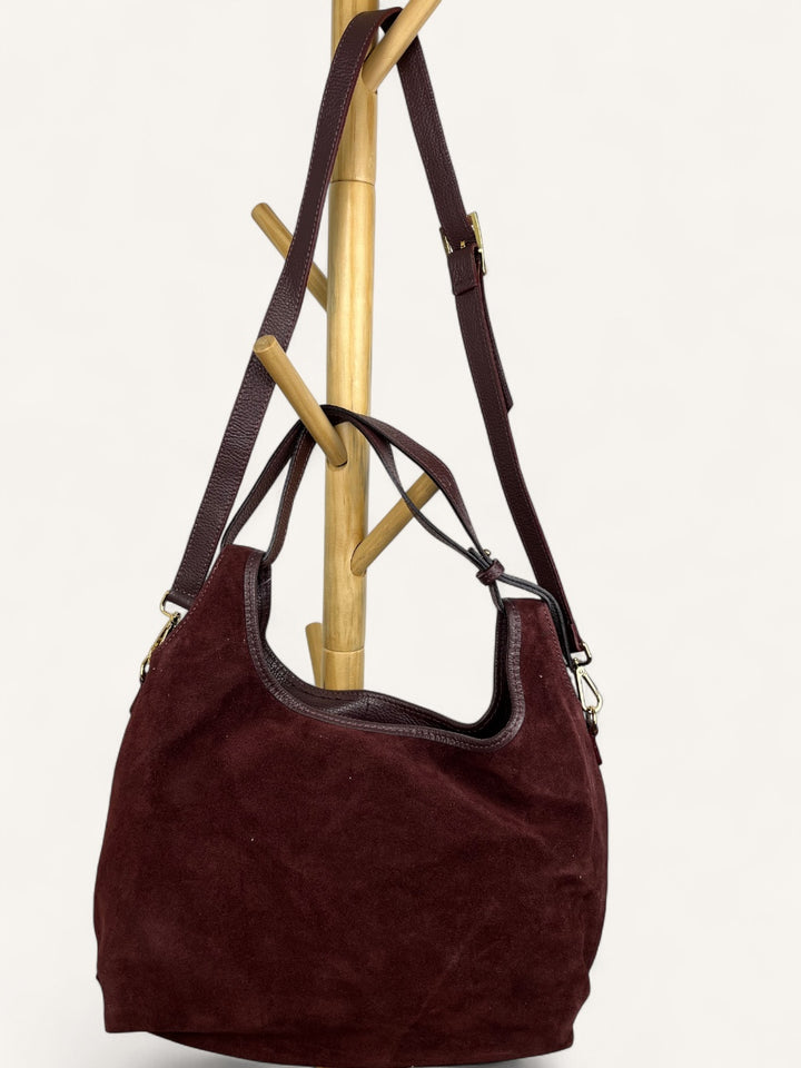 Hobo Bag aus Wildleder, bordeaux von Bella Vita - Mode &amp; Lifestyle
