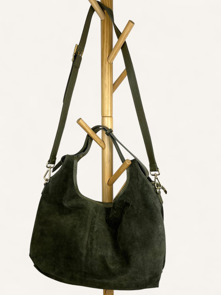 Hobo Bag aus Wildleder, khaki von Bella Vita - Mode &amp; Lifestyle