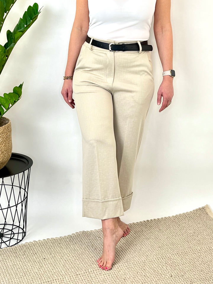 7/8-Hose mit Aufschlag, beige von Bella Vita - Mode & Lifestyle