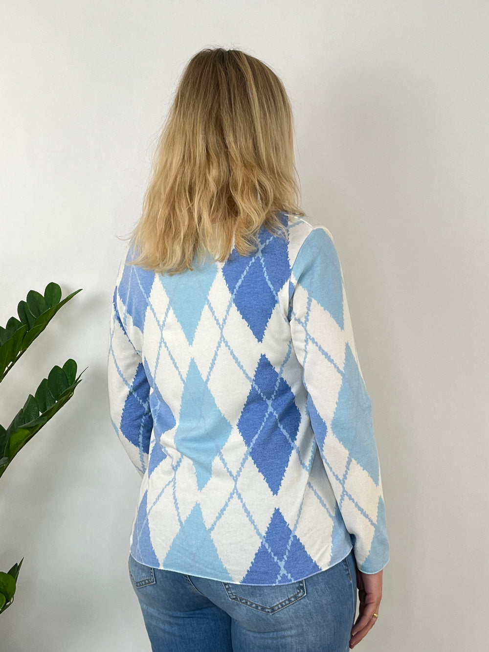 Pullover mit Rautenmuster, hellblau von Bella Vita - Mode & Lifestyle