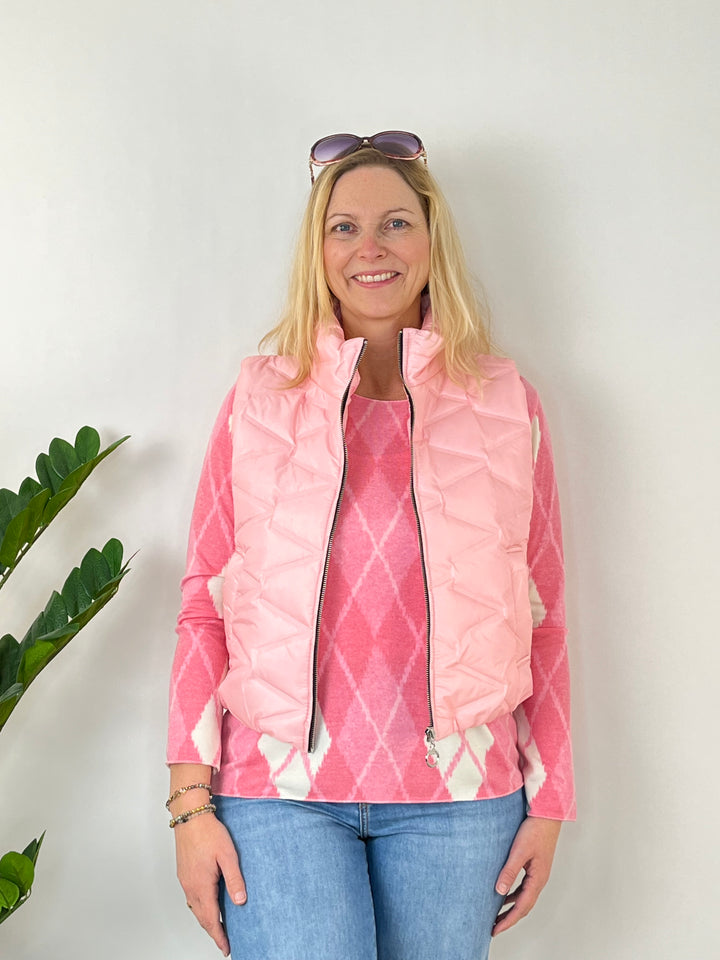 Pullover mit Rautenmuster, pink von Bella Vita - Mode & Lifestyle