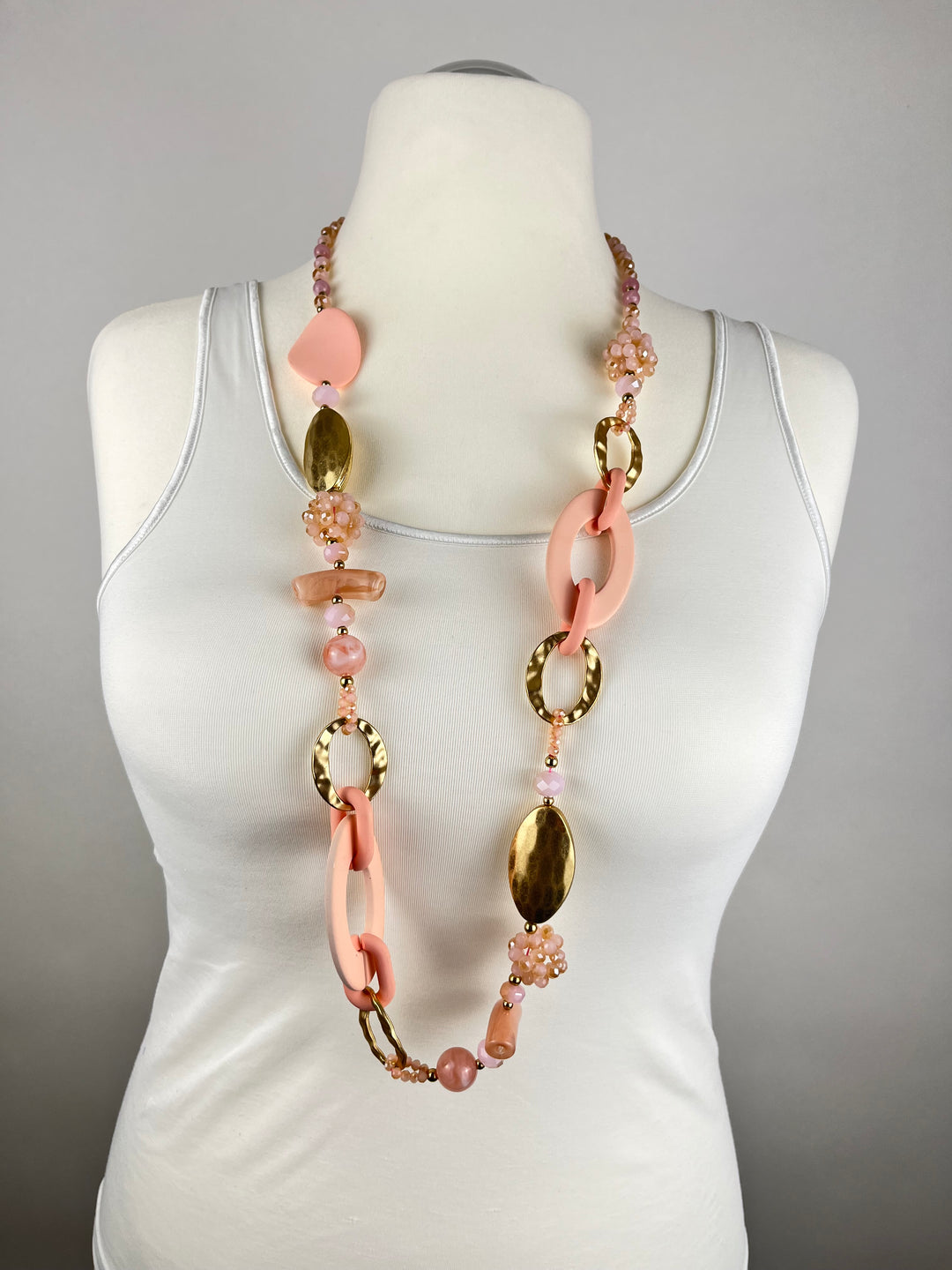 Statement-Kette, rosa-goldfarben von Bella Vita - Mode &amp; Lifestyle