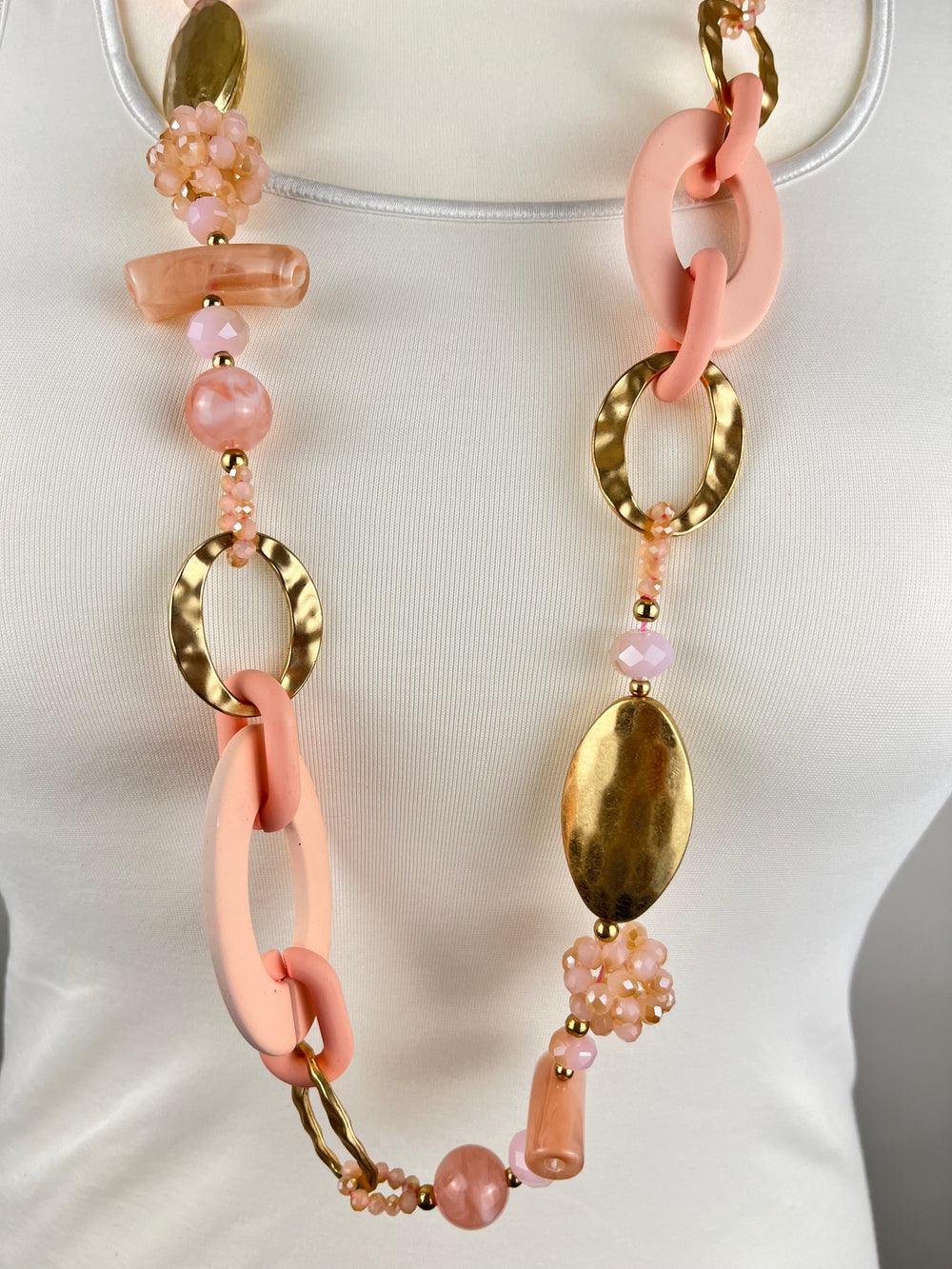 Statement-Kette, rosa-goldfarben von Bella Vita - Mode & Lifestyle