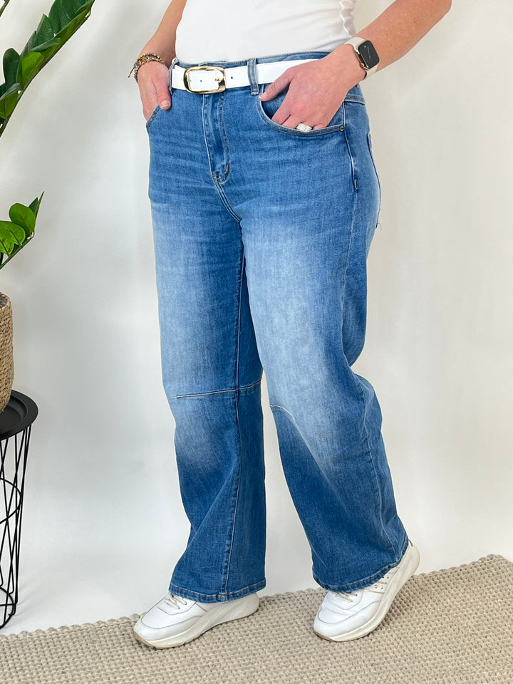 Wide-Leg-Jeans, blue denim von Bella Vita - Mode &amp; Lifestyle