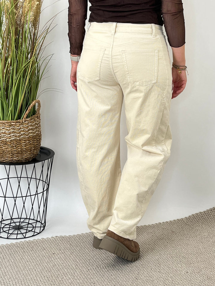 Barrel Cordhose, beige