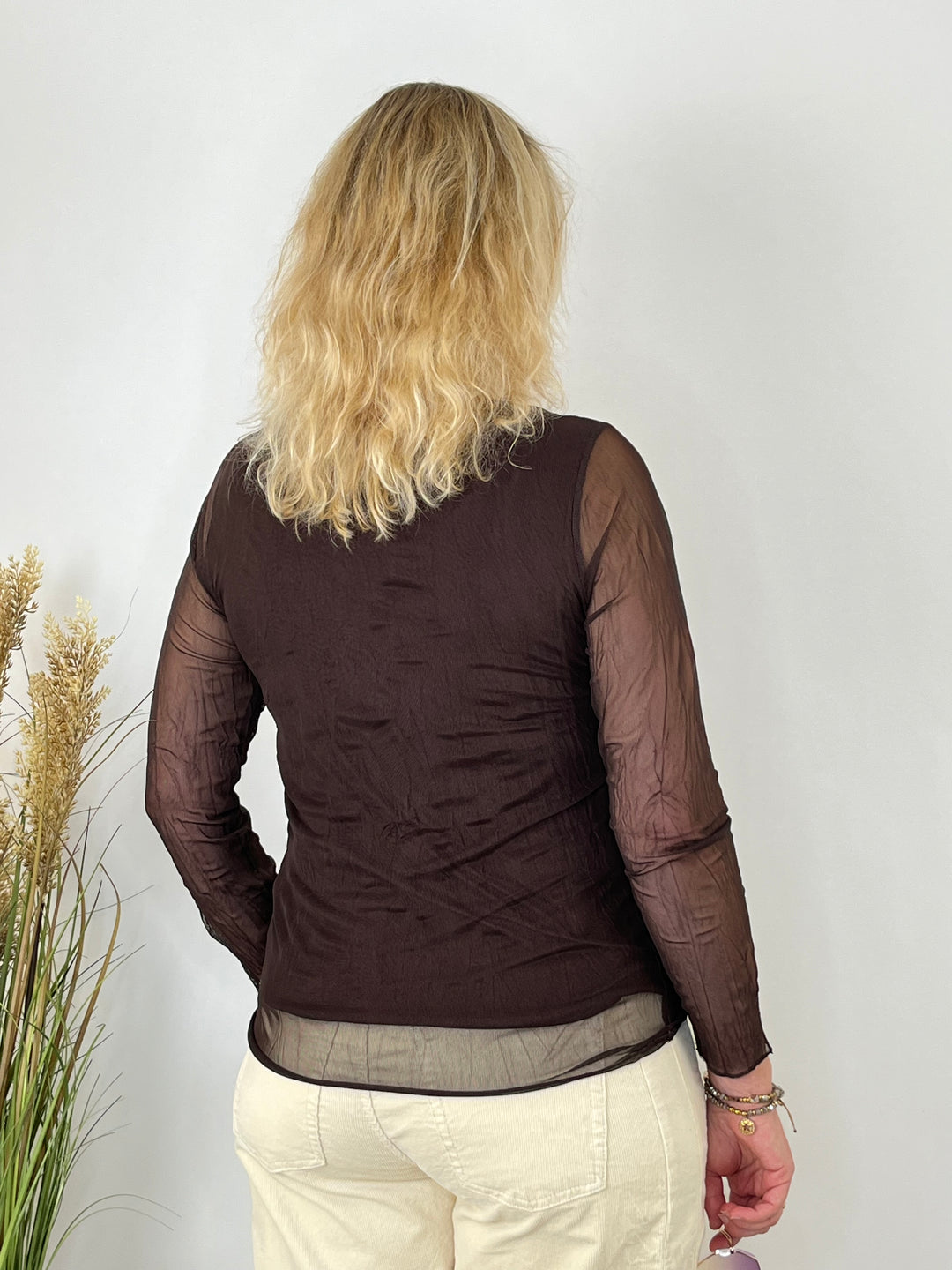 Mesh-Shirt, braun