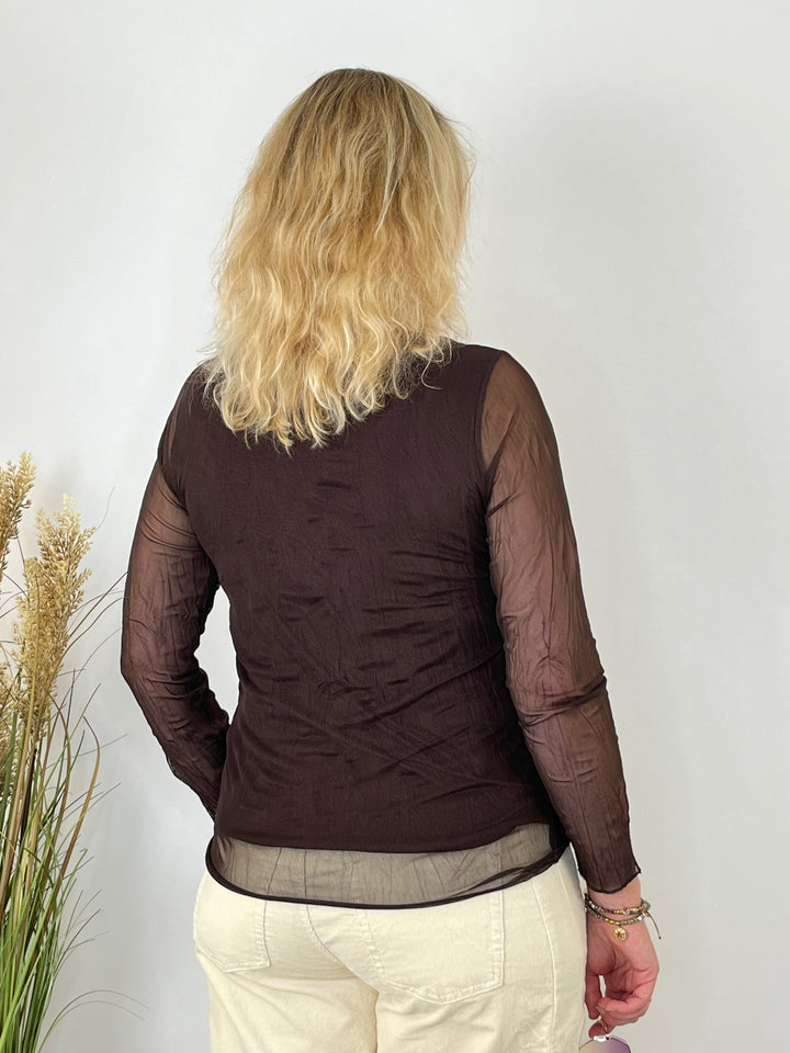 Mesh-Shirt, braun