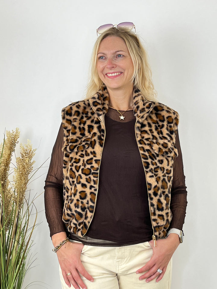 Plüschweste Leo, beige