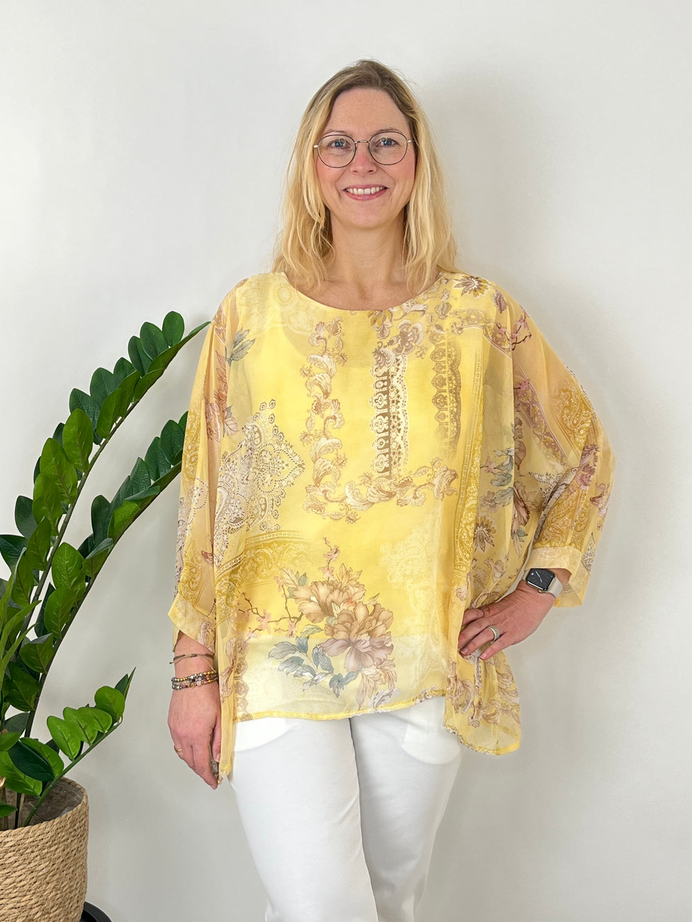 Tunika im Alloverdruck, gelb von Bella Vita - Mode & Lifestyle