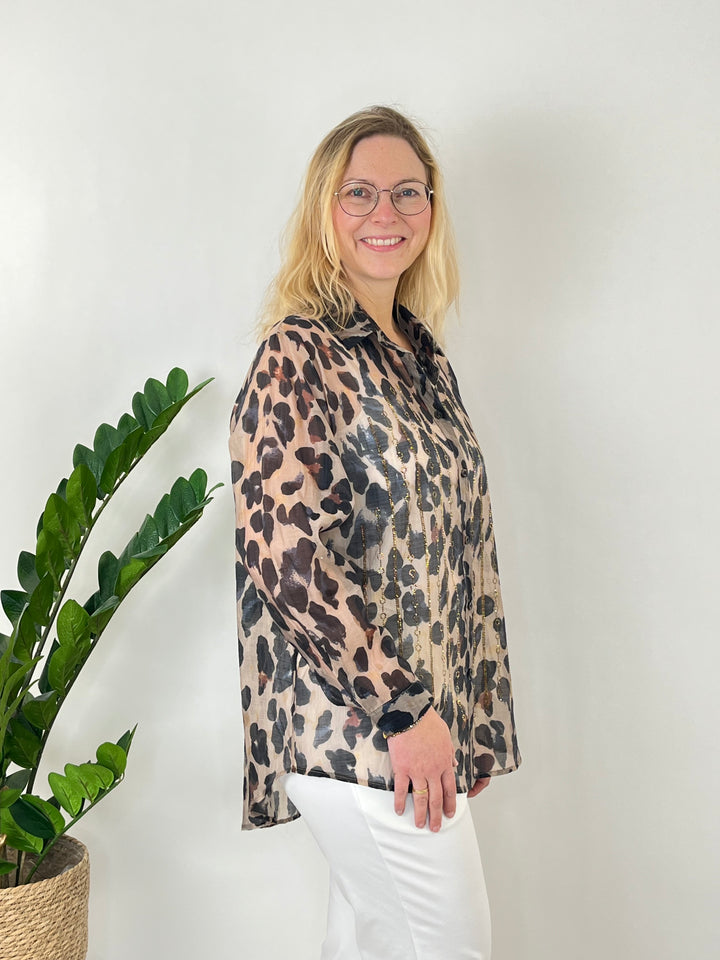 Longbluse Leo, marine-beige von Bella Vita - Mode & Lifestyle