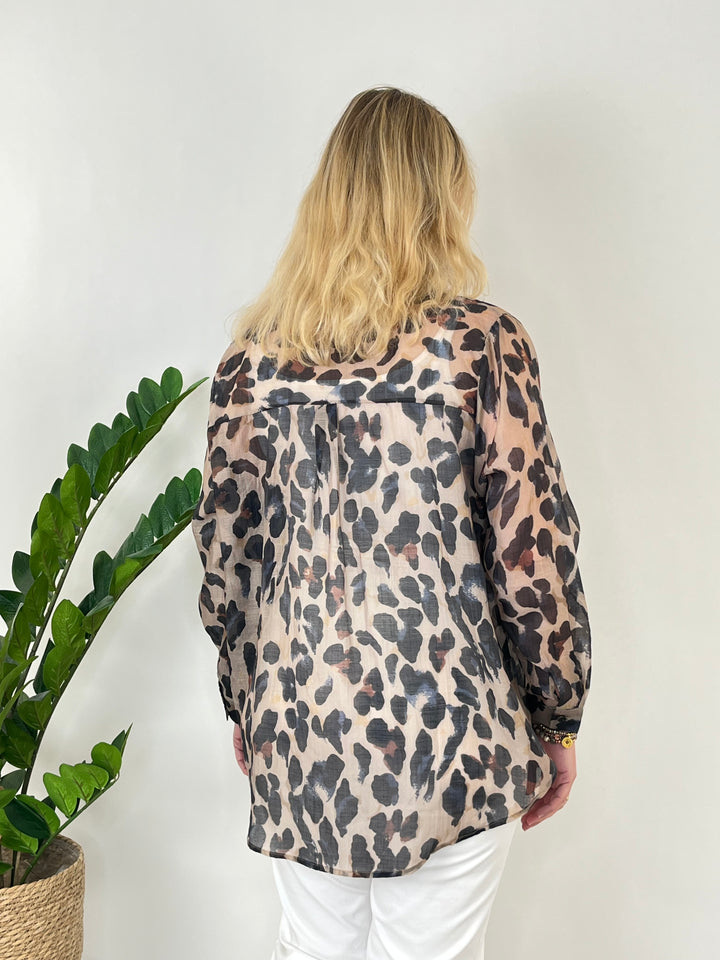 Longbluse Leo, marine-beige von Bella Vita - Mode & Lifestyle