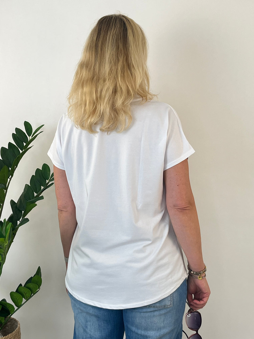 T-Shirt Snoopy Flower, weiß-rosa