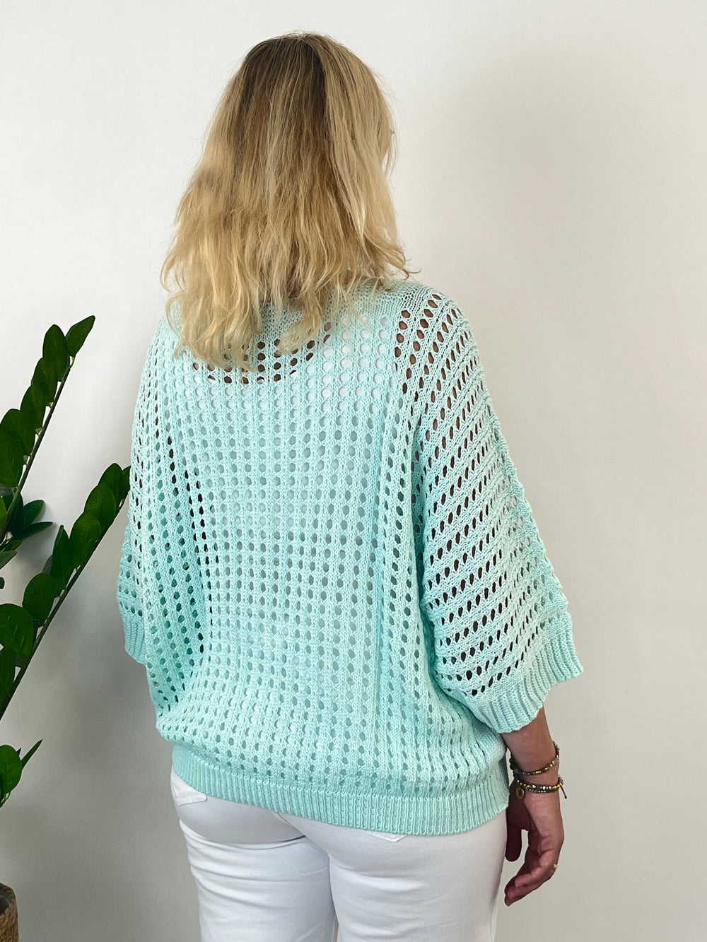 Sommerpullover Lochstrick, mint von Bella Vita - Mode & Lifestyle