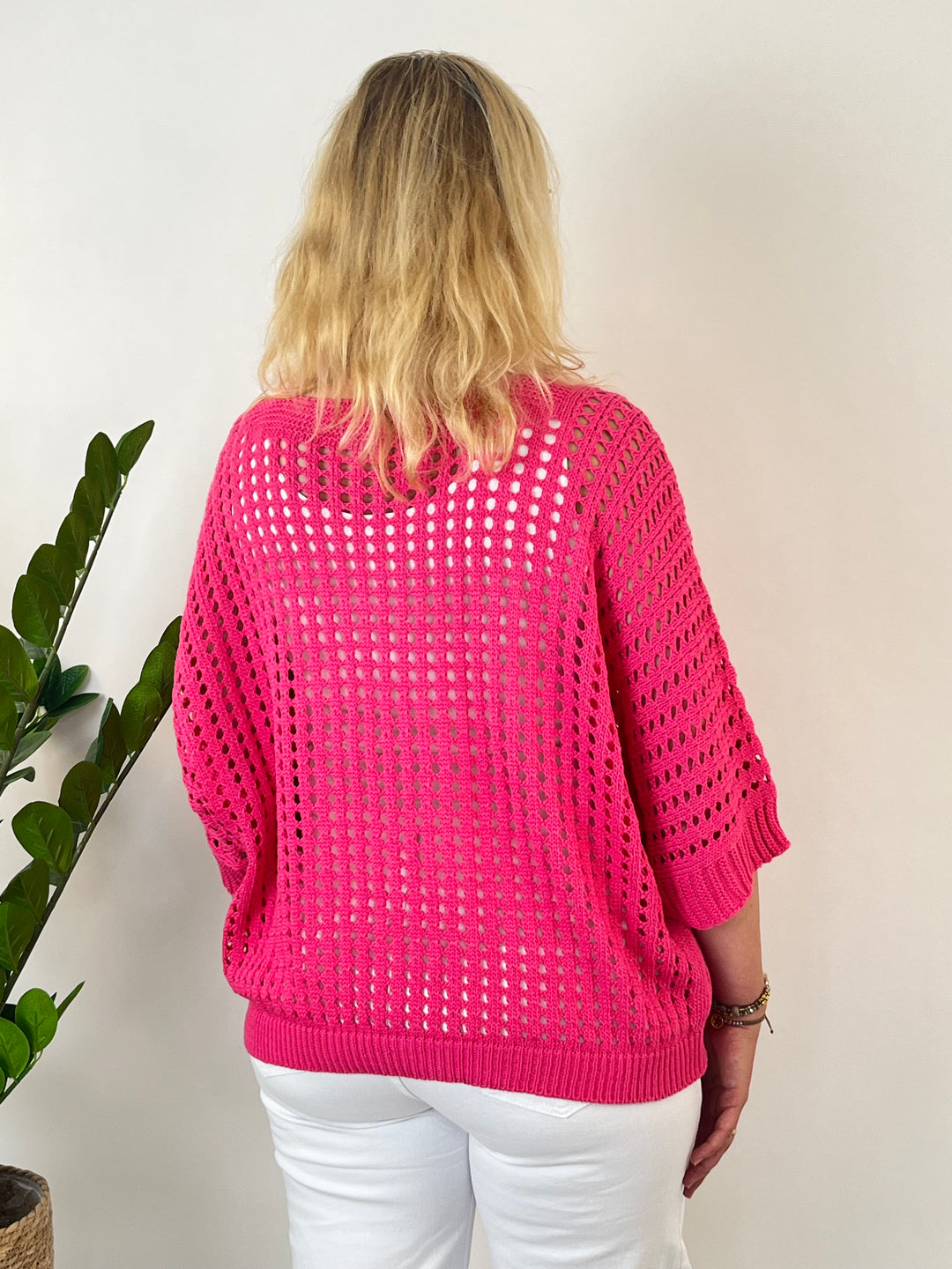 Sommerpullover Lochstrick, pink von Bella Vita - Mode &amp; Lifestyle