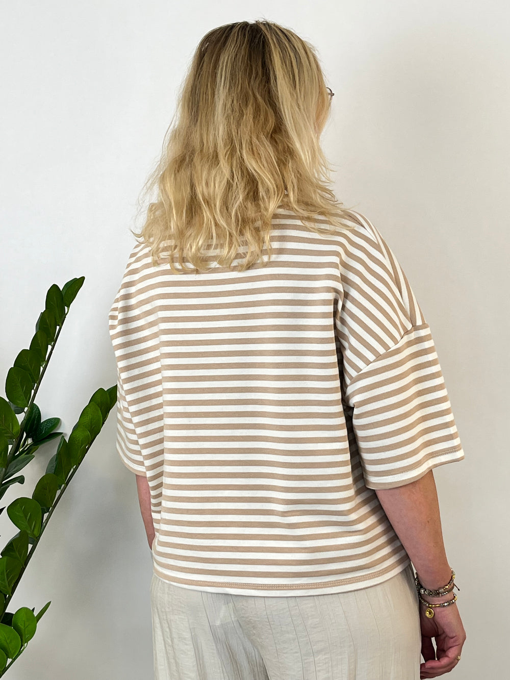 Oversize-Sweatshirt gestreift, cognac von Bella Vita - Mode & Lifestyle