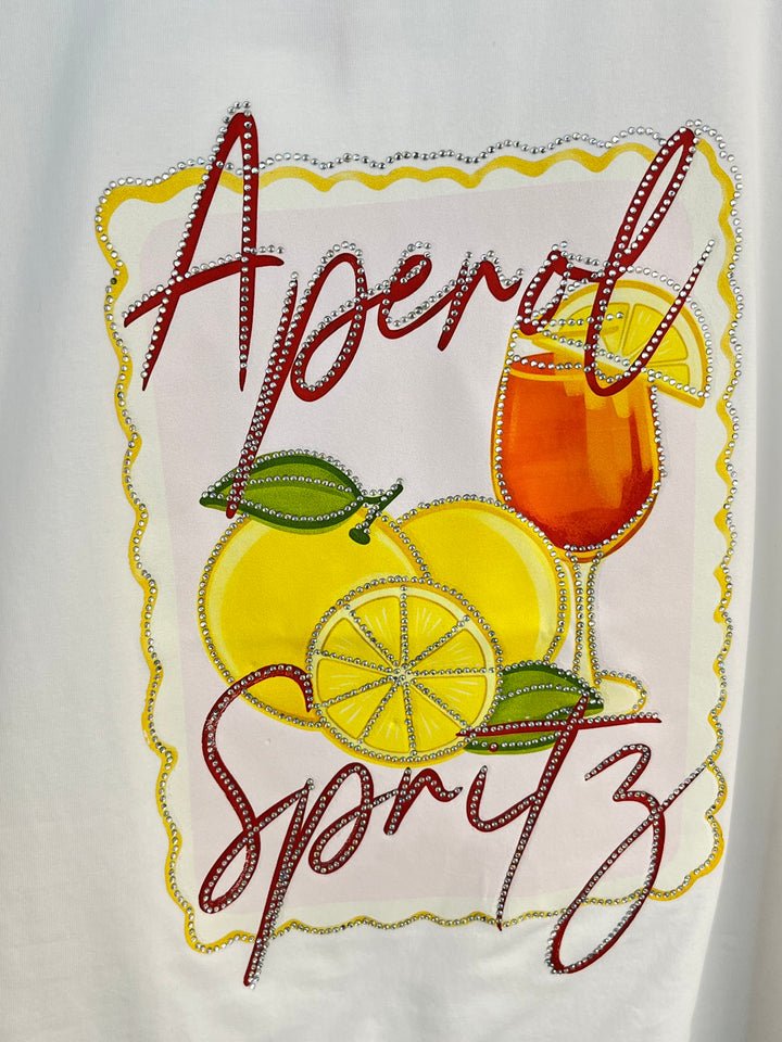 T-Shirt Aperol Spritz, weiß-orange