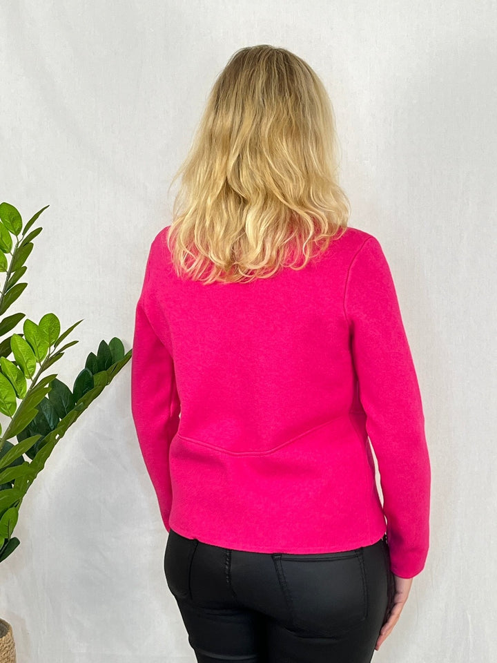 Strickblazer mit Reverskragen, pink