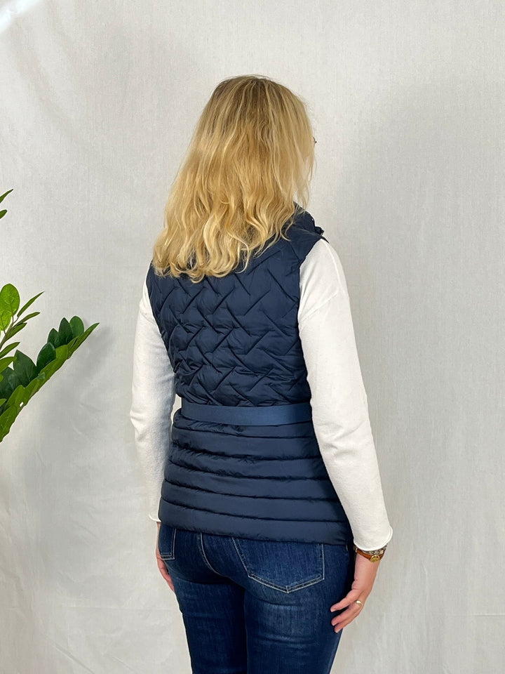 Steppweste mit Ziergürtel, marine