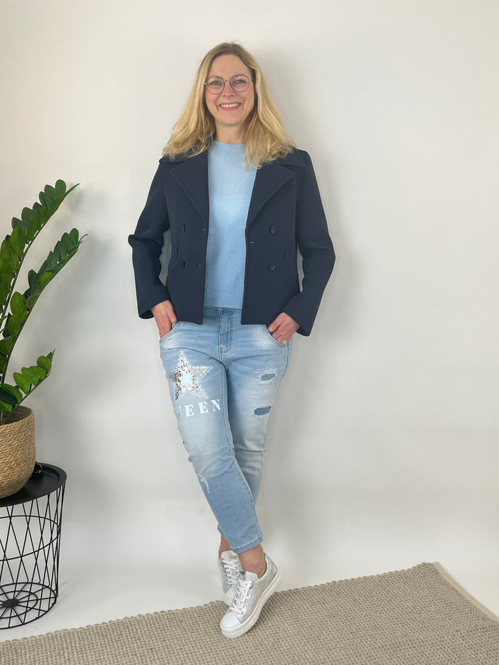 Kurzjacke mit Reverskragen, marine von Bella Vita - Mode & Lifestyle