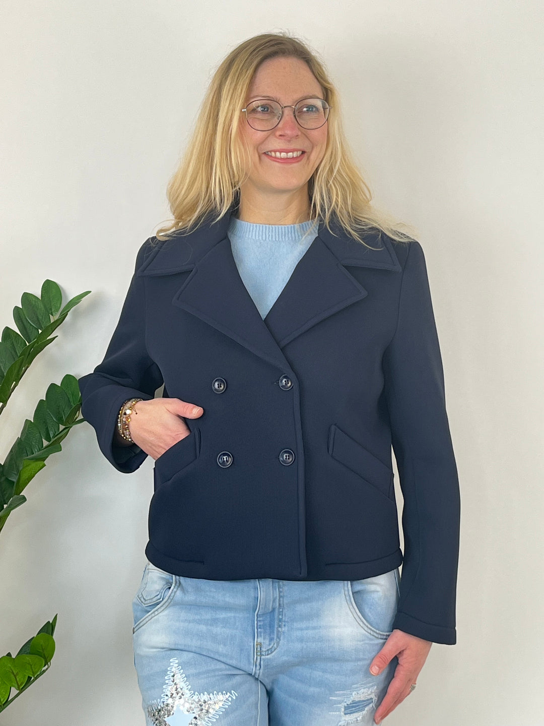 Kurzjacke mit Reverskragen, marine von Bella Vita - Mode & Lifestyle