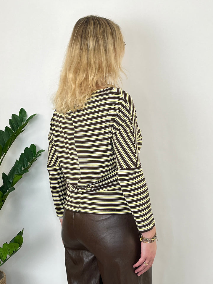 Wasserfallshirt, gelb-gestreift von Bella Vita - Mode & Lifestyle