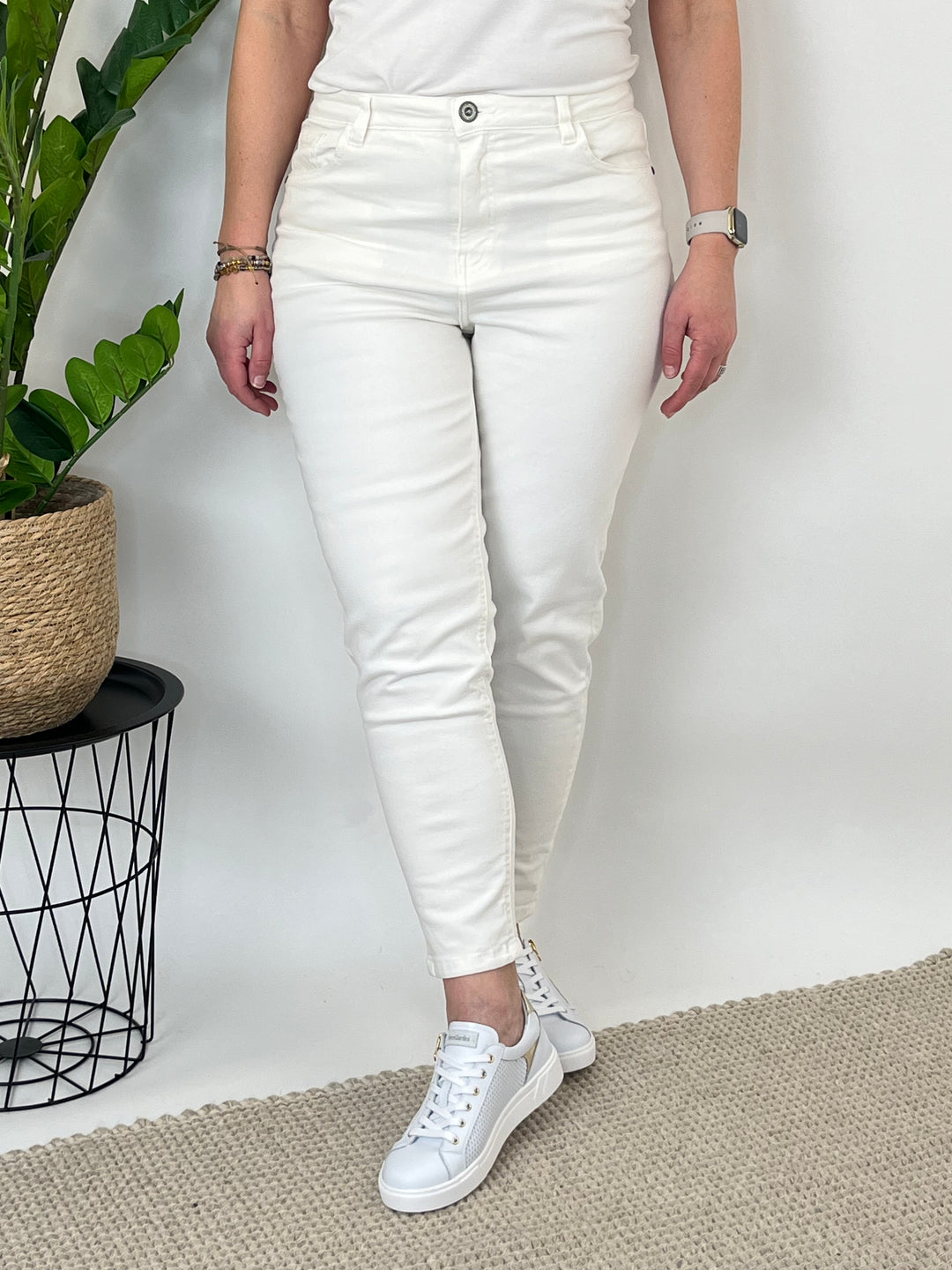 Straight-Cut-Jeans, ecru von Bella Vita - Mode & Lifestyle