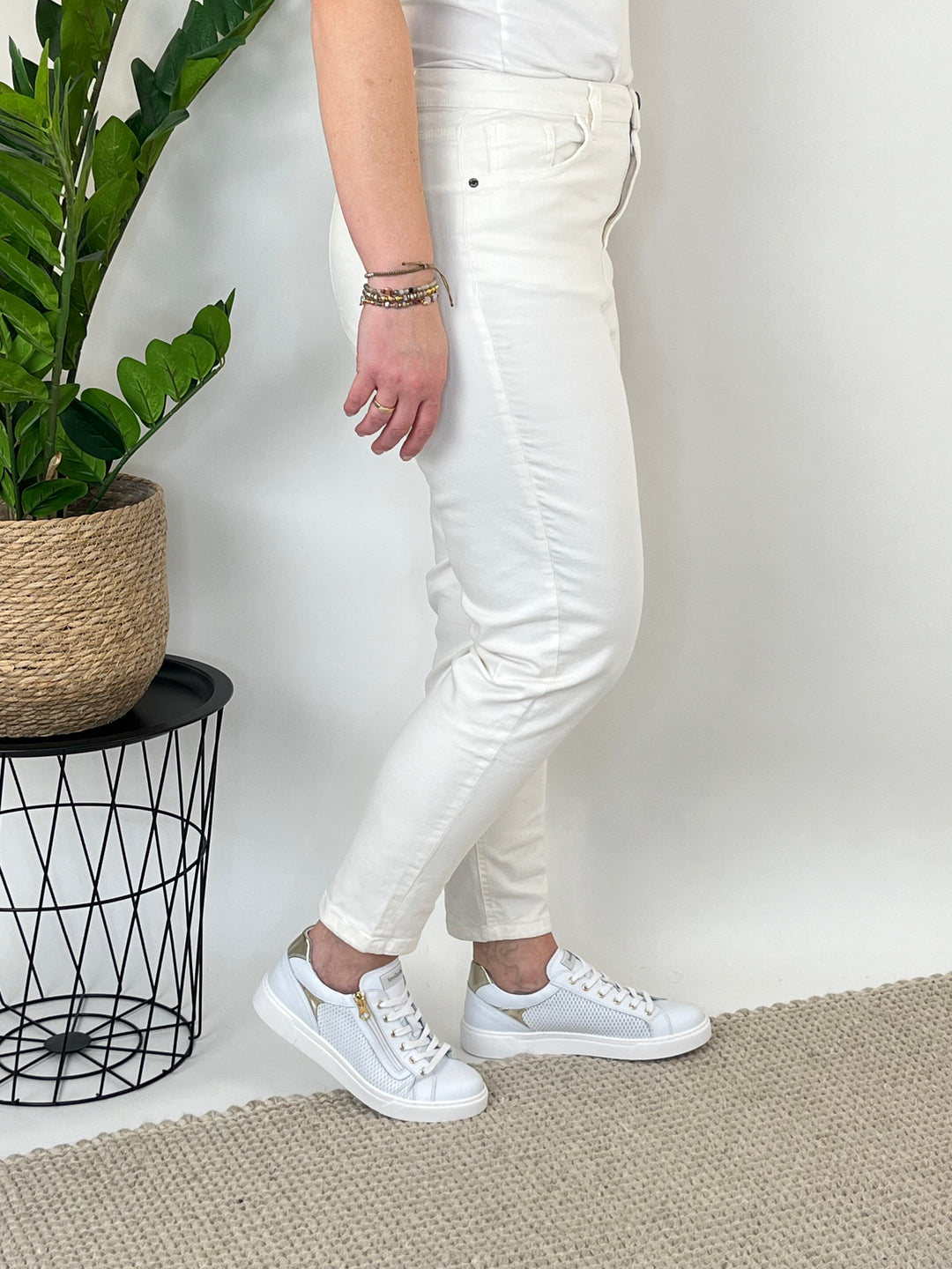 Straight-Cut-Jeans, ecru von Bella Vita - Mode & Lifestyle