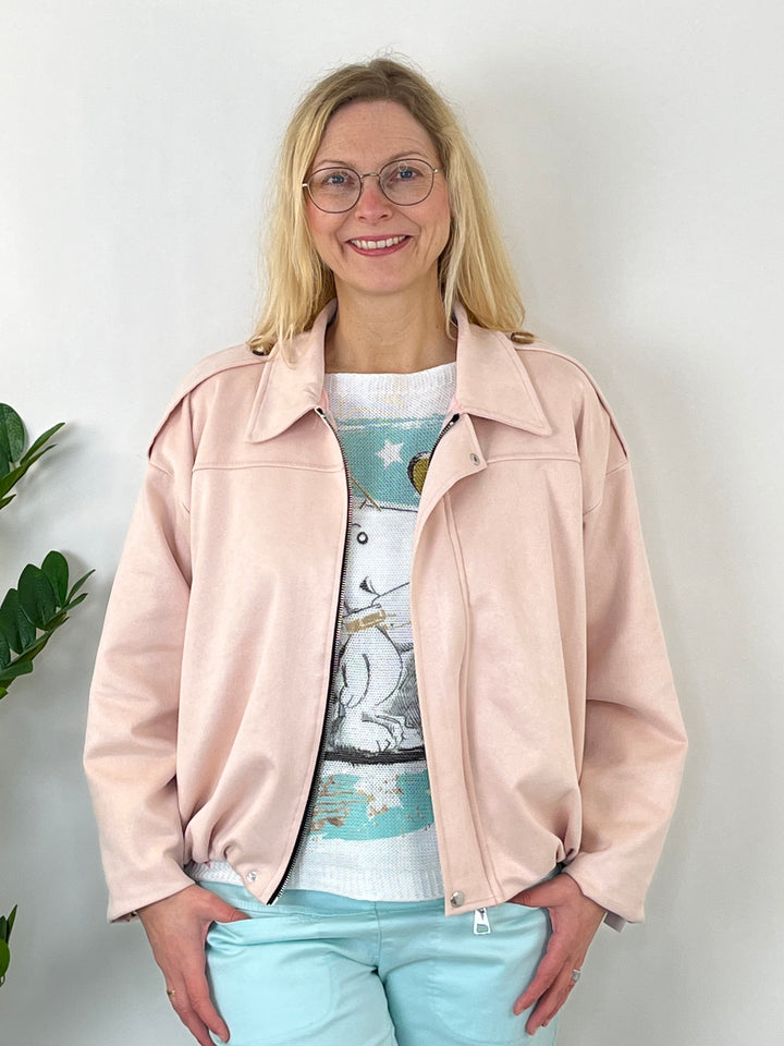 Blouson aus Veloursimitat, rosa von Bella Vita - Mode & Lifestyle