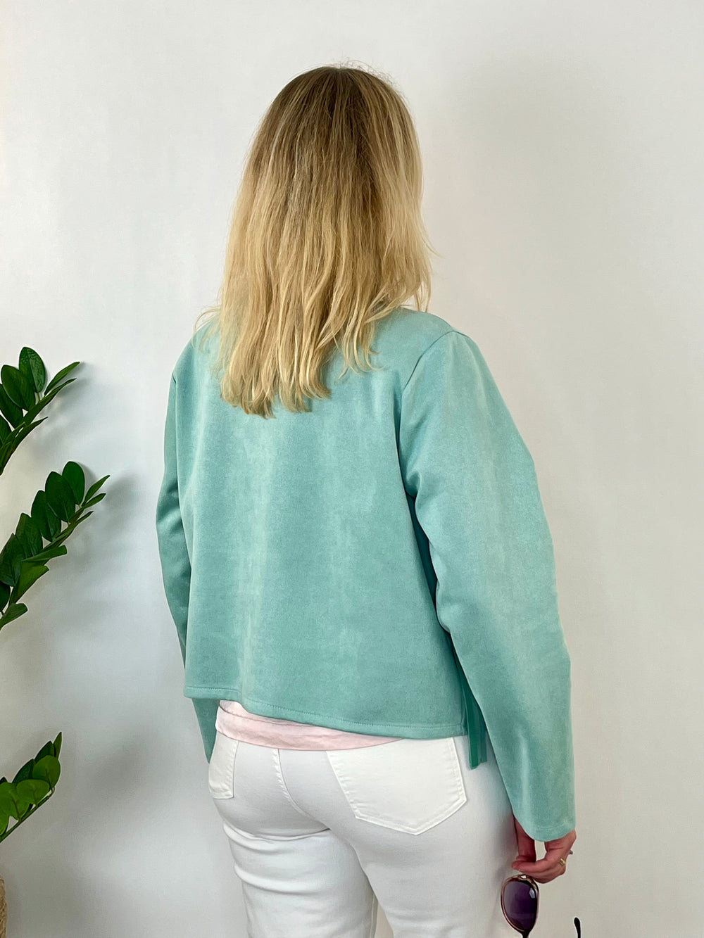 Kurzblazer mit Fransen, mint von Bella Vita - Mode & Lifestyle