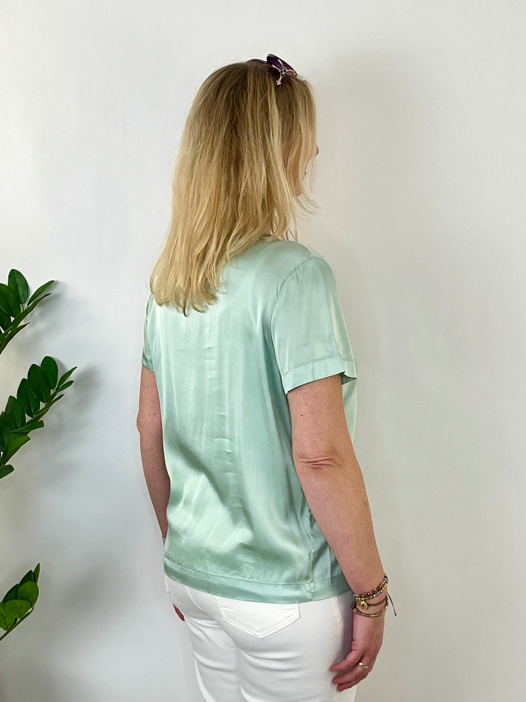 Shirt aus Glanzware, mint von Bella Vita - Mode & Lifestyle