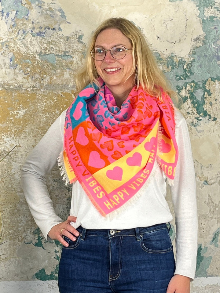 Tuch HAPPY VIBES, pink