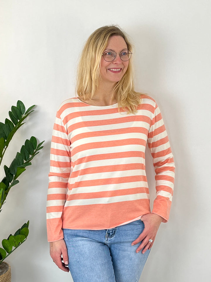 Pullover mit Streifen, apricot von Bella Vita - Mode & Lifestyle