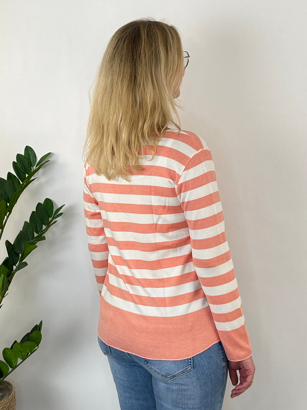 Pullover mit Streifen, apricot von Bella Vita - Mode & Lifestyle