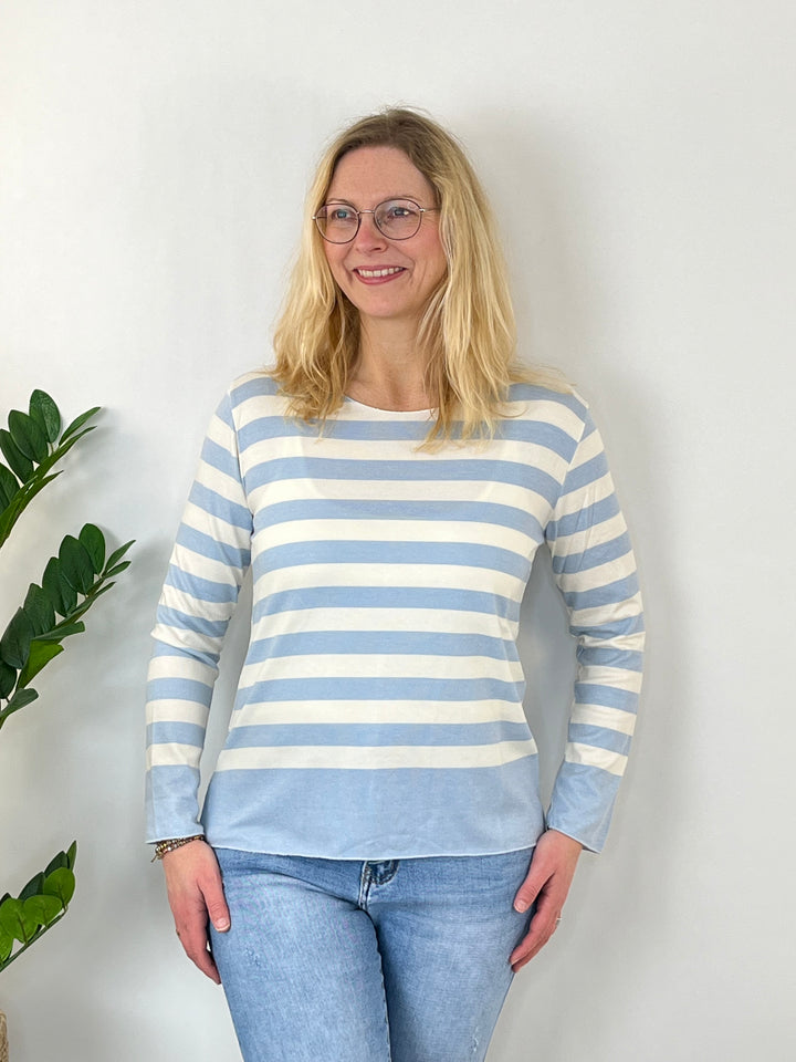 Pullover mit Streifen, hellblau von Bella Vita - Mode & Lifestyle