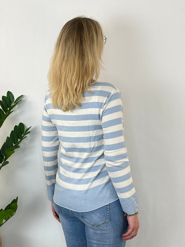 Pullover mit Streifen, hellblau von Bella Vita - Mode & Lifestyle