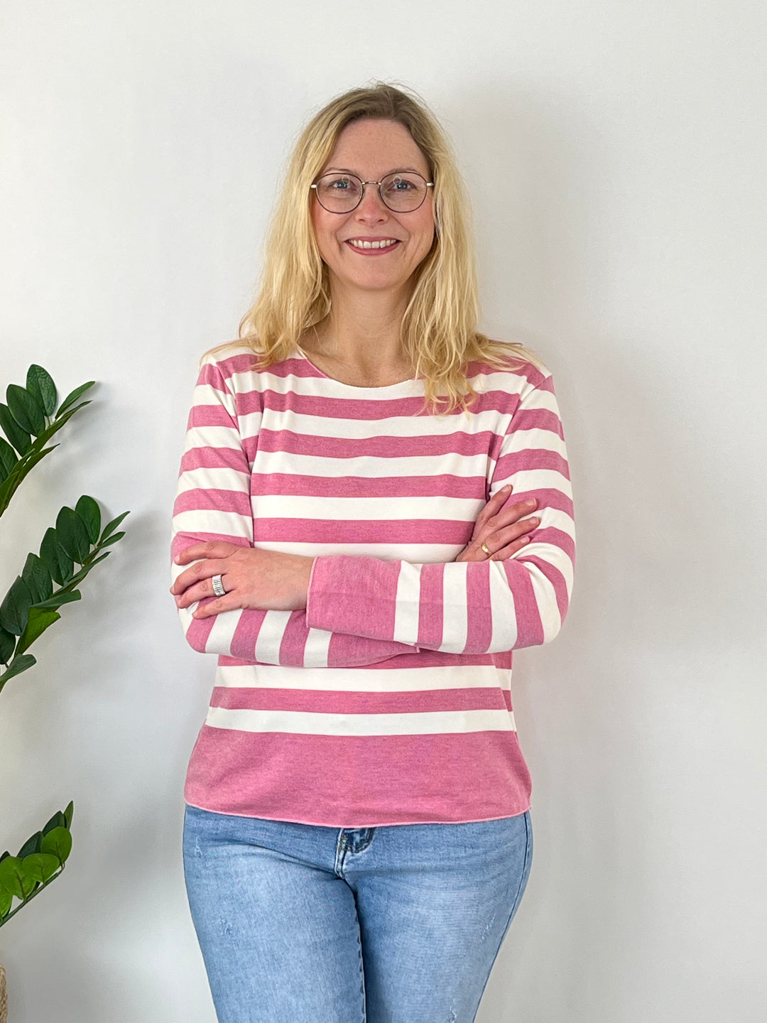 Pullover mit Streifen, beere von Bella Vita - Mode & Lifestyle