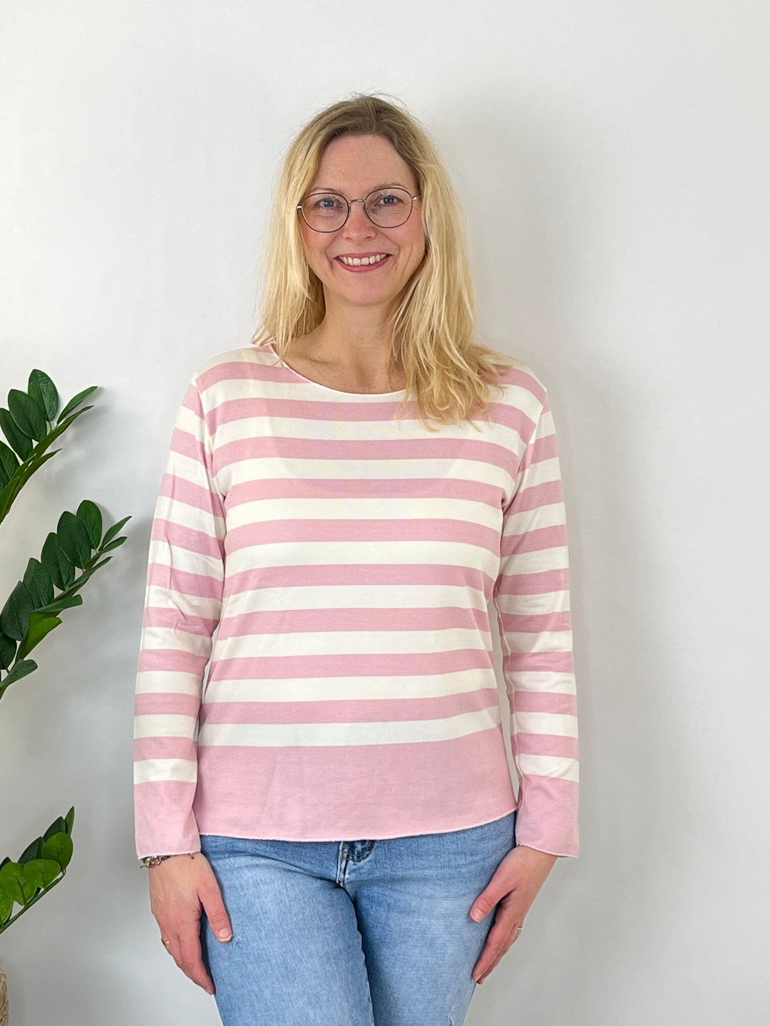 Pullover mit Streifen, rosa von Bella Vita - Mode & Lifestyle