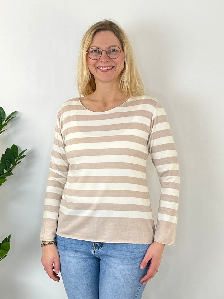 Pullover mit Streifen, beige von Bella Vita - Mode & Lifestyle