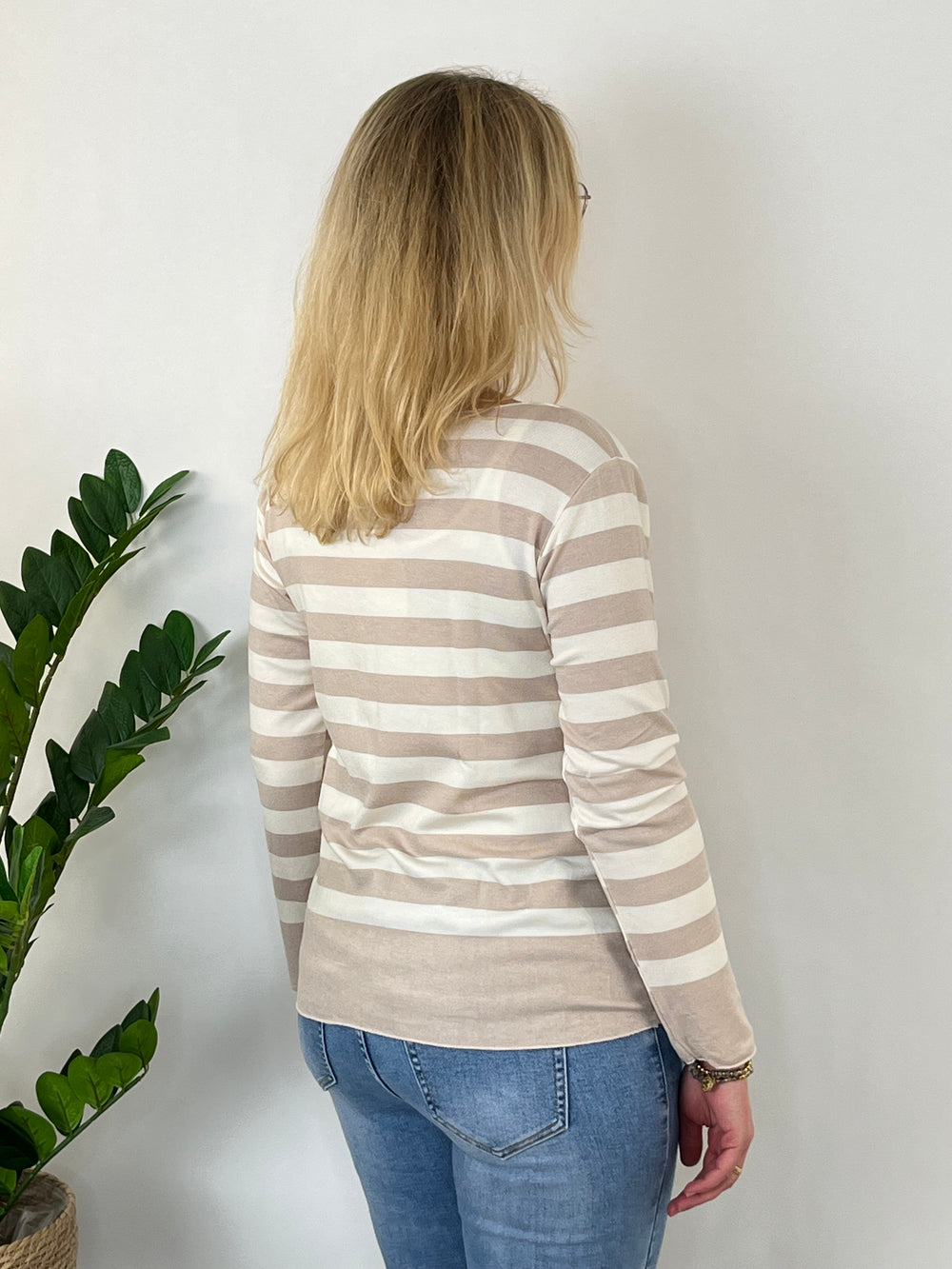 Pullover mit Streifen, beige von Bella Vita - Mode & Lifestyle
