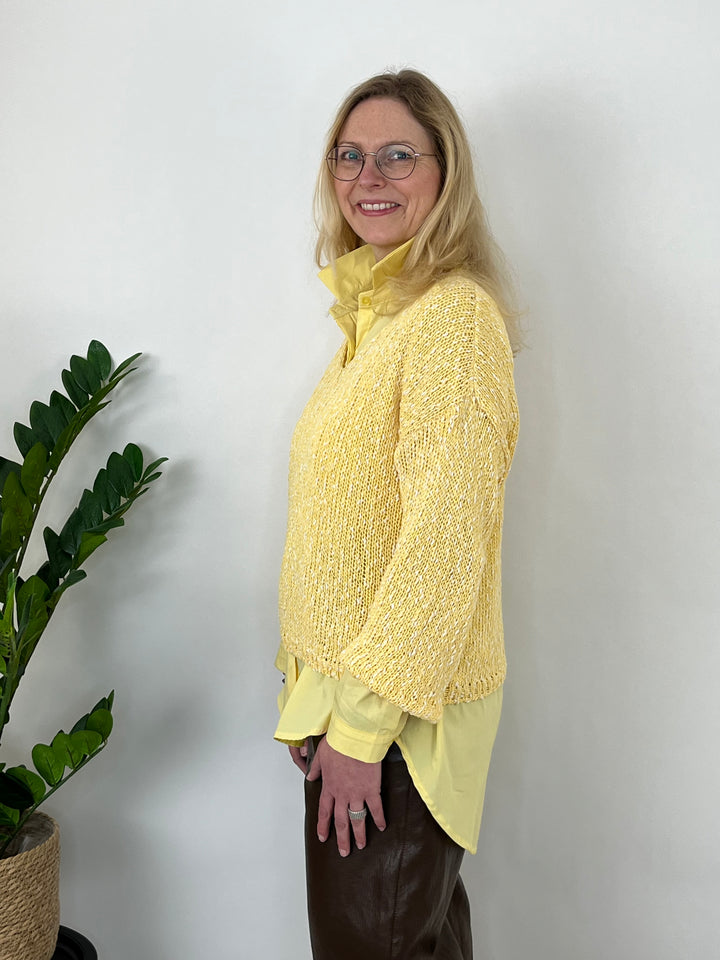 Pullover in Melangeoptik, gelb von Bella Vita - Mode & Lifestyle