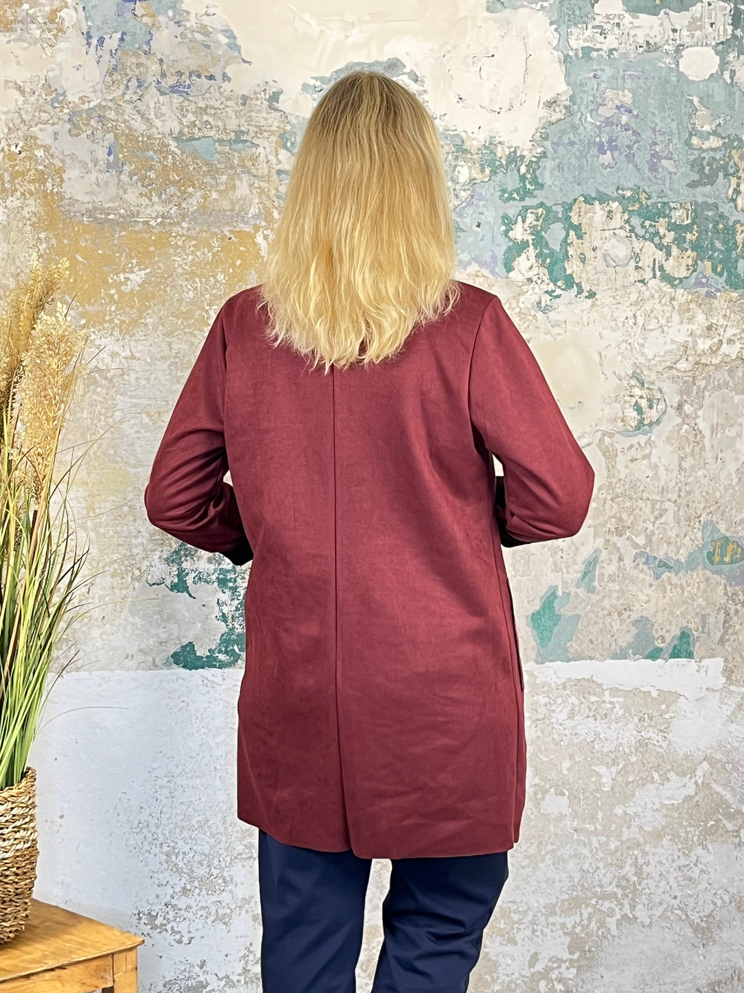 Longblazer Veloursimitat, bordeaux von Bella Vita - Mode & Lifestyle
