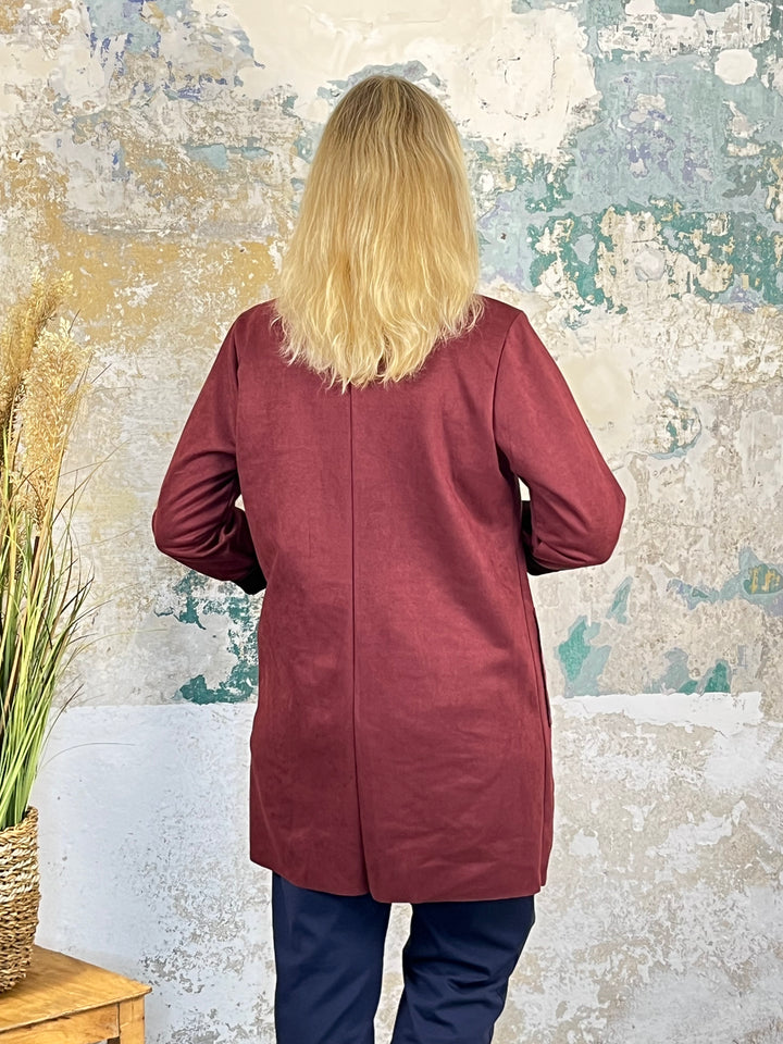 Longblazer Veloursimitat, bordeaux von Bella Vita - Mode & Lifestyle