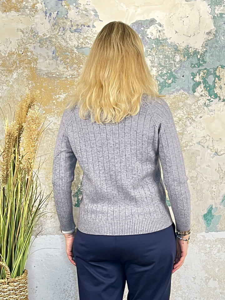 Rollkragenpullover, gerippt, grau von Bella Vita - Mode & Lifestyle
