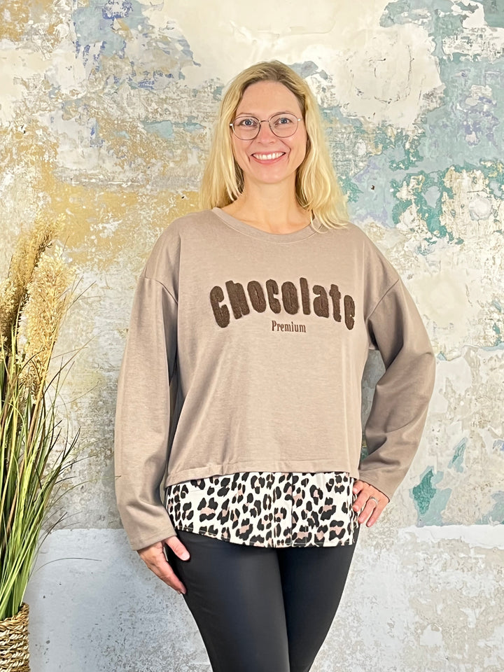 Sweater Chocolate, taupe von Bella Vita - Mode & Lifestyle