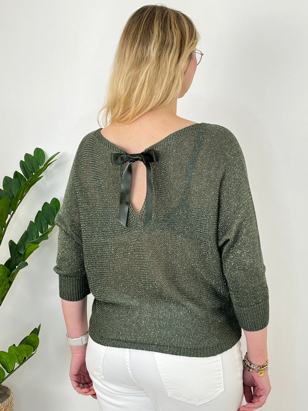 Pullover Glamour, khaki von Bella Vita - Mode & Lifestyle