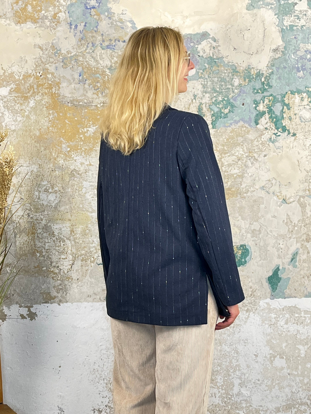 Jersey-Blazer gestreift, marine von Bella Vita - Mode & Lifestyle