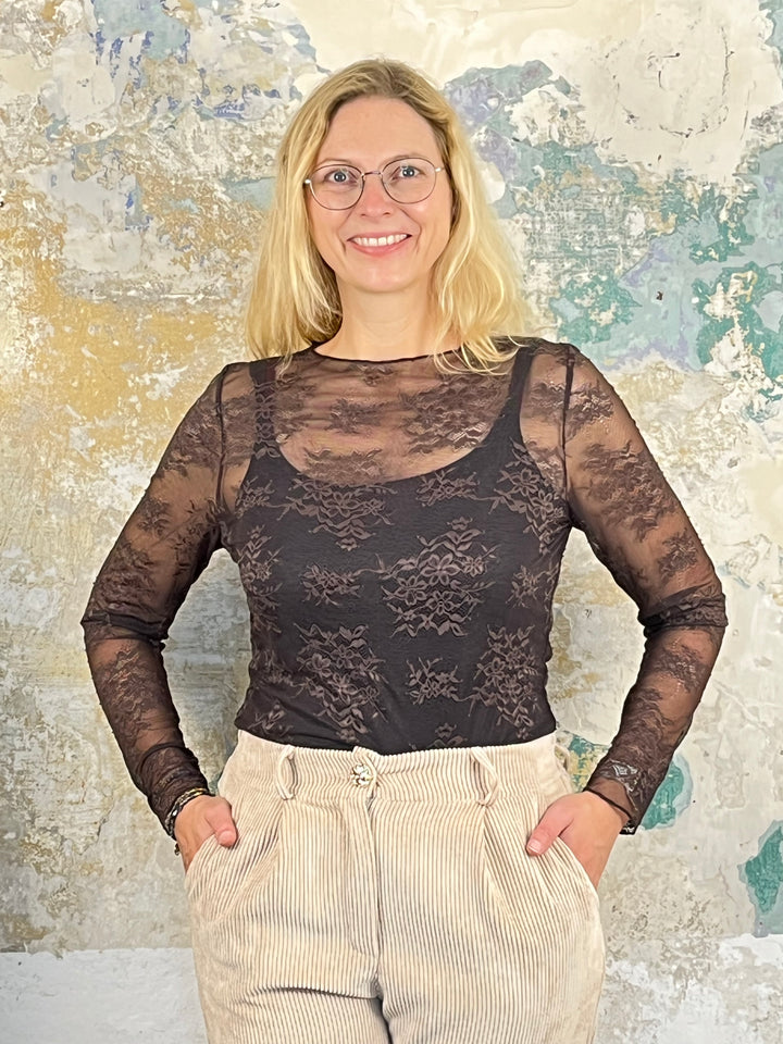 Spitzenshirt, braun von Bella Vita - Mode & Lifestyle